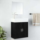 vidaXL 2-dijelni set kupaonskog namještaja crni od konstruiranog drva | shoptok.hr