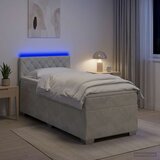  s box springom madracem i LED-om Svjetlosiva Jjedan - Svjetlosiva jedna veličina Kristal s dugmadima | shoptok.hr