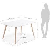 Kave Home Raztegljiva jedilna miza z dodatno ploščo 90x140 cm Eunice – | Shoptok.si