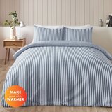 Catherine Lansfield Plava flanelska posteljina za krevet za jednu osobu 135x200 cm Stripe – | shoptok.hr