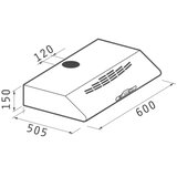 Pyramis 65041701 - STANDARD HOOD kuhinjska napa 60 cm, crna | Eponuda.com