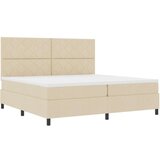 Box Spring krevet s madracem krem 200x200 cm tkanina | shoptok.hr