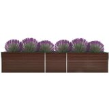 vidaXL Visoka greda pocinkano jeklo 400x80x77 cm rjava | Shoptok.si