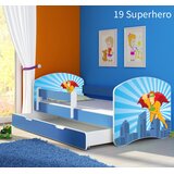  Dječji krevet ACMA s motivom, bočna plava + ladica 140x70 cm 19 Superhero | shoptok.hr