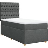 vidaXL Box spring postelja z vzmetnico temno siva 80x200 cm blago, (21261053) | Shoptok.si