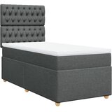 vidaXL Okvir kreveta s oprugama i madrac tamnosivi 80x200cm od tkanine | shoptok.hr