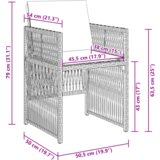 vidaXL Set vrtne jedilnice s 5 kosi in oblazinjenjem, svetlo siva, poliran ratan, Vrtna miza, črna, 140x80x73 cm, kaljeno steklo | Shoptok.si