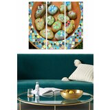 Wallity MDF1242476 multicolor decorative mdf painting (3 pieces) Cene