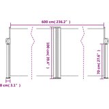  Uvlačiva bočna tenda 100 x 600 cm terakota | shoptok.hr