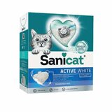 Sanicat grudvajući posip za mačke Active White - 10L Cene
