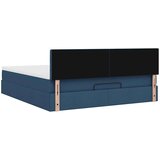 vidaXL Otomanski posteljni okvir z vzmetnico moder 180x200 cm blago | Shoptok.si