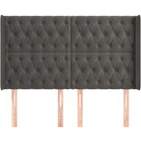  Vzglavje z ušesi temno sivo 163x16x118/128 cm žamet, (20792837) | Shoptok.si