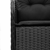  5-dijelni vrtni blagovaonski set s jastucima od poliratana crni Crna 150 cm table length | shoptok.hr