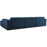 Scandic Temno modra kotna sedežna garnitura iz tkanine bouclé (desni kot) Roxy – | Shoptok.si