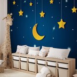  Foto tapeta - Skyline - night sky landscape with stars and moon for children 100x70 Vodootporna | shoptok.hr