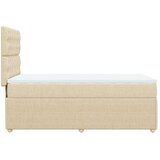 vidaXL Box spring postelja z vzmetnico krem 90x190 cm blago | Shoptok.si