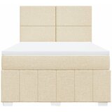  Krevet s oprugama i madracem krem 140x200 cm od tkanine | shoptok.hr