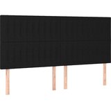  Okvir za krevet s uzglavljem crni 200 x 200 cm od tkanine | shoptok.hr