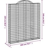  Obokane gabion košare 5 kosi 200x30x220/240 cm pocinkano železo, (20982009) | Shoptok.si