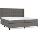  Krevet s oprugama i madracem sivi 200x200 cm od umjetne kože | shoptok.hr