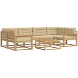  Set vanjskih sofa s jastukom 5 pcs Bijela i bež | shoptok.hr