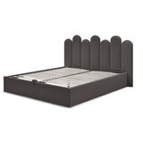 Bobochic Paris Temno siva oblazinjena zakonska postelja s prostorom za shranjevanje z letvenim dnom 160x200 cm Badja – | Shoptok.si