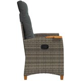  Fotelja za ležanje s pločom za čaj 62 x 64 x 112 cm poliratan - siva i tamnosiva | shoptok.hr