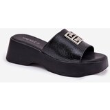 VINCEZA Leather Women's Slippers With Decoration Black 79526 | Shoptok.si
