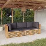  Sedežna garnitura 3-delna z blazinami trdna tikovina | Shoptok.si