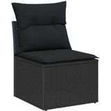  7-delni set vrtnega kavča z blazinami, črn poli ratan, (22092141) | Shoptok.si