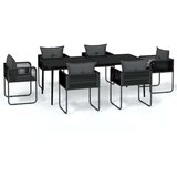  7-dijelni vrtni blagovaonski set crni | shoptok.hr