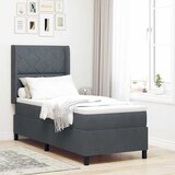 Box spring krevet Tamno siva 80 x 200 cm Baršun - Tamno siva 80 x 200 cm Dizajn s rombovima | shoptok.hr