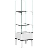 Maison Chic Cvetlično korito - Cvetlični Lonec z oporno mrežo belo 40x40x142,5 cm PP, (21788540) Cene