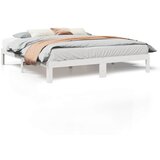 vidaXL Posteljni okvir brez vzmetnice bel 180x200 cm trdna borovina, (5000023009) Cene
