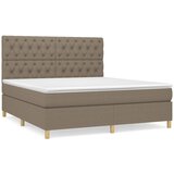 vidaXL Box spring postelja z vzmetnico taupe 160x200 cm blago, (20893335) Cene