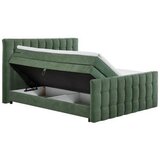 MID.YOU POSTELJA BOXSPRING 180 cm x 200 cm , tekstil, leseni material olivno zelena | Shoptok.si