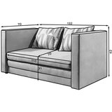 ELTAP Rjava raztegljiva sedežna garnitura iz šenilje 132 cm Neva – | Shoptok.si