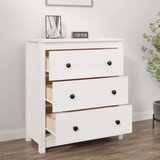  Komoda bijela 70 x 35 x 80 cm od masivne borovine | shoptok.hr