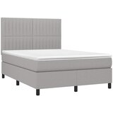  box spring s madracem LED svjetlosivi 140x190 cm tkanina | shoptok.hr