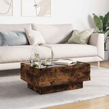 vidaXL Klubska mizica LED dimljeni hrast 70x50x30 cm inženirski les | Shoptok.si