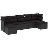  7-dijelni set vrtnih sofa od poliratana s jastucima crni | shoptok.hr