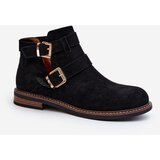 Boto Women's Flat Heel Ankle Boots with Straps Black Melviana | ePonuda.com