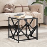 The Living Store Klubska mizica s stekleno površino 40x40x41 cm jeklo - Klubska Mizica, (21660979) | Shoptok.si