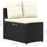 Poli 5-dijelni set vrtnih sofa od poliratana s jastucima crni | shoptok.hr
