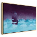 Slika - Night Waves (1 Part) Wide - Third Variant 60x40 U prirodnom drvenom okviru | shoptok.hr