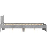  Okvir kreveta s uzglavljem LED siva boja betona 135 x 190 cm | shoptok.hr