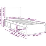  Konstrukcija postelje z vzglavjem Siva Sonoma 90 x 200 cm, (5000121035) | Shoptok.si