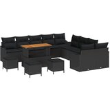 vidaXL 14-dijelni set sofa za vrt s jastučićima crna poli ratan akacija, 2-sjedala vrtna sofa s jastučićima crna poli ratan, 4-dijelni set za blagovanje u vrtu s jastučićima crna poli ratan akacija Cijene