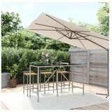  barski stol sa staklenom pločom sivi 180x70x110 cm poliratan | shoptok.hr