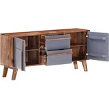  Komoda siva 120 x 30 x 55 cm od masivnog drva | shoptok.hr